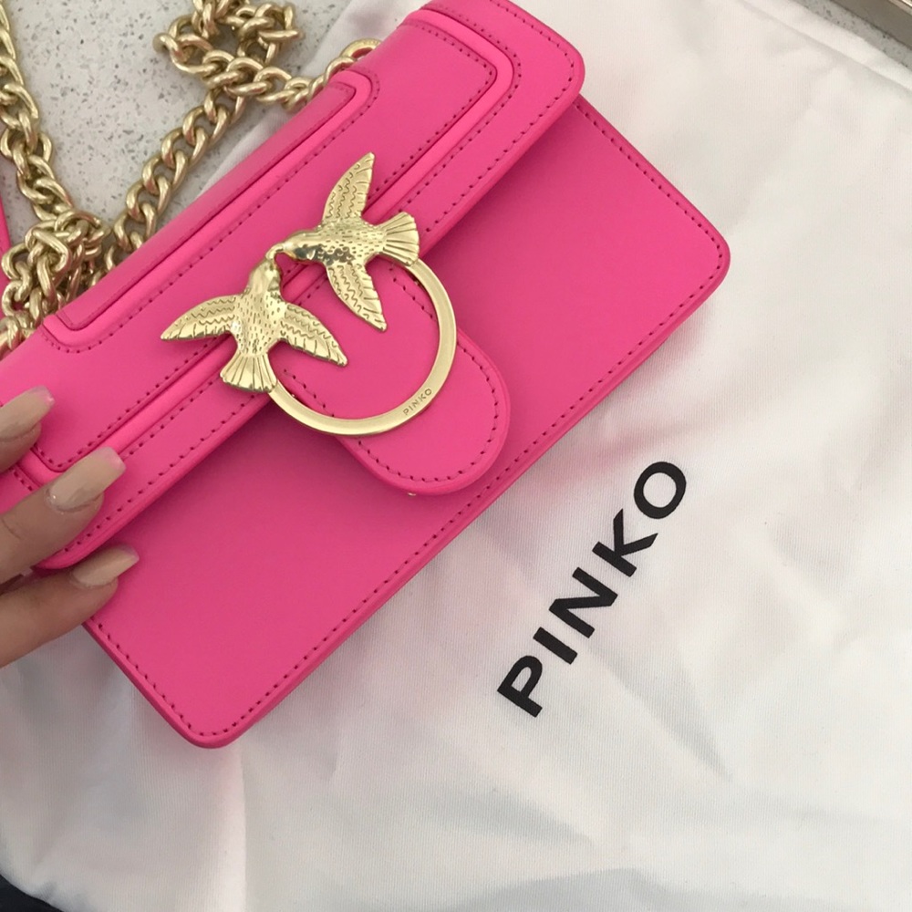 Pinko Neon Pink Mini Love Fluo Shoulder Bag